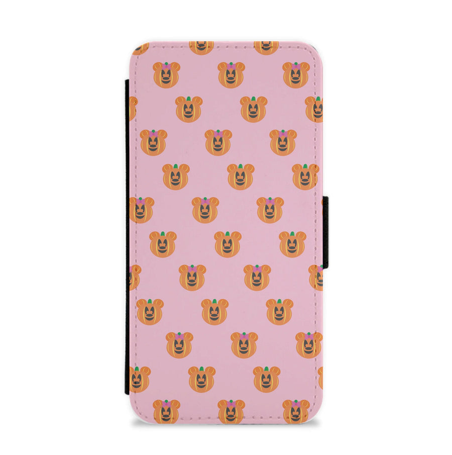 Minnie Mouse Pumpkin Pattern - Disney Halloween Flip / Wallet Phone Case
