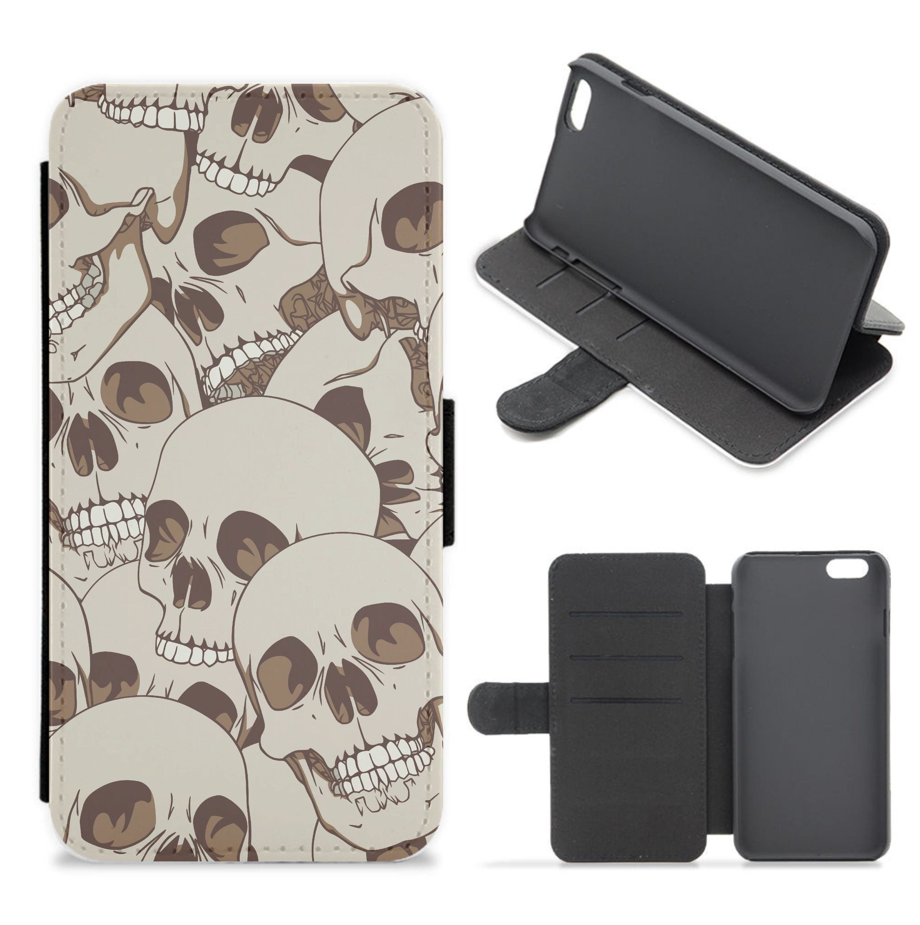 Skull Pattern - Halloween Flip / Wallet Phone Case