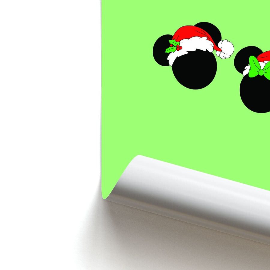 Festive Mickey And Minnie - Disney Christmas Poster