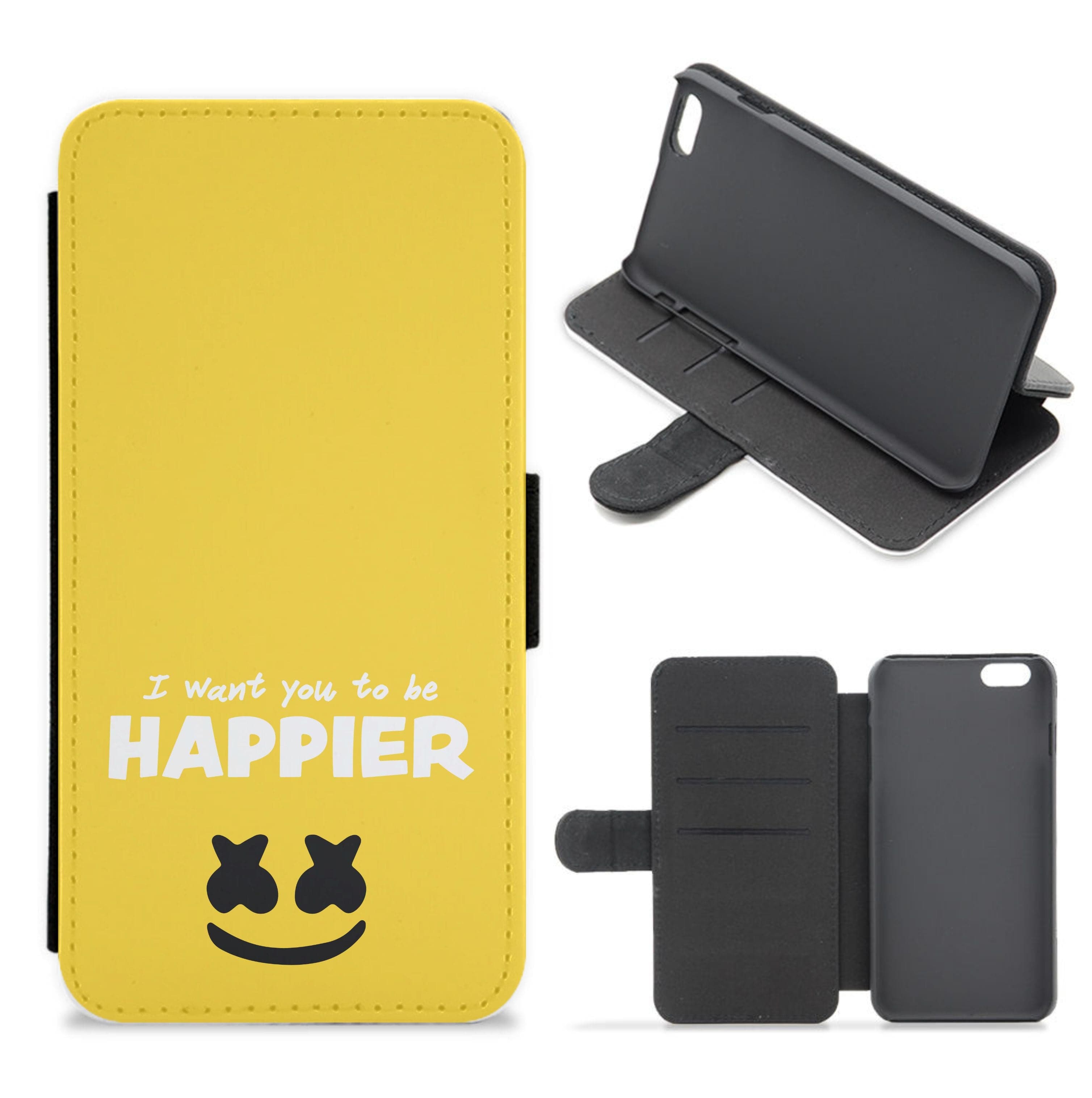 I Want You To Be Happier - White Helmet DJ Flip / Wallet Phone Case