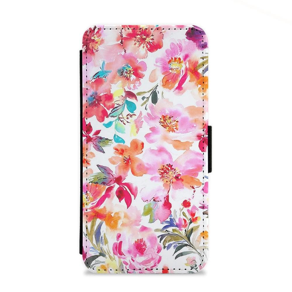 Spring Floral Pattern Flip Wallet Phone Case - Fun Cases
