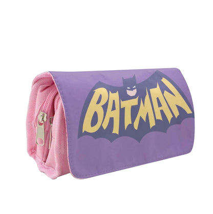 Bat Superhero Purple Logo Pencil Case