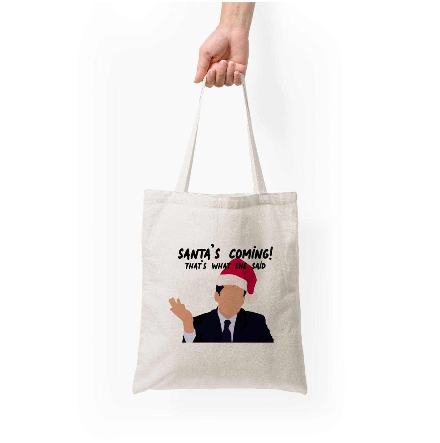 Santa's Coming Tote Bag