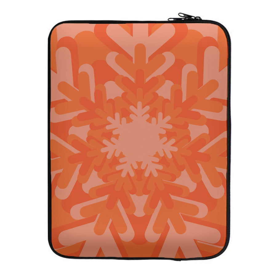 Orange - Colourful Snowflakes Laptop Sleeve