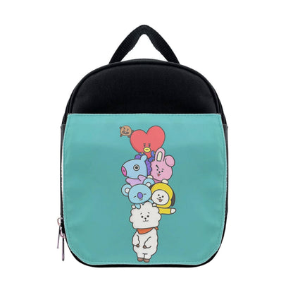 Green BT21 - RJ, Mang, Koya, Chimmy, Cooky, Shooky, Tata - K Pop Lunchbox