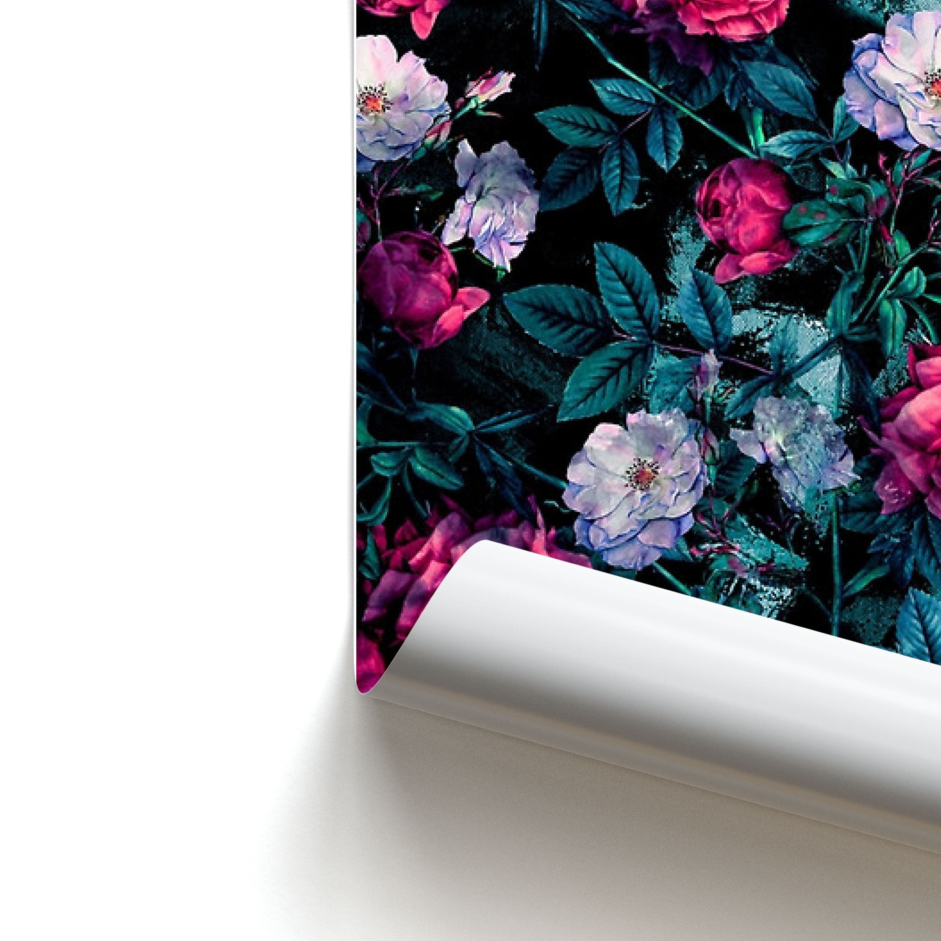 Black Floral Pattern Poster