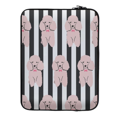 Striped Poodle - Dog Pattern Laptop Sleeve