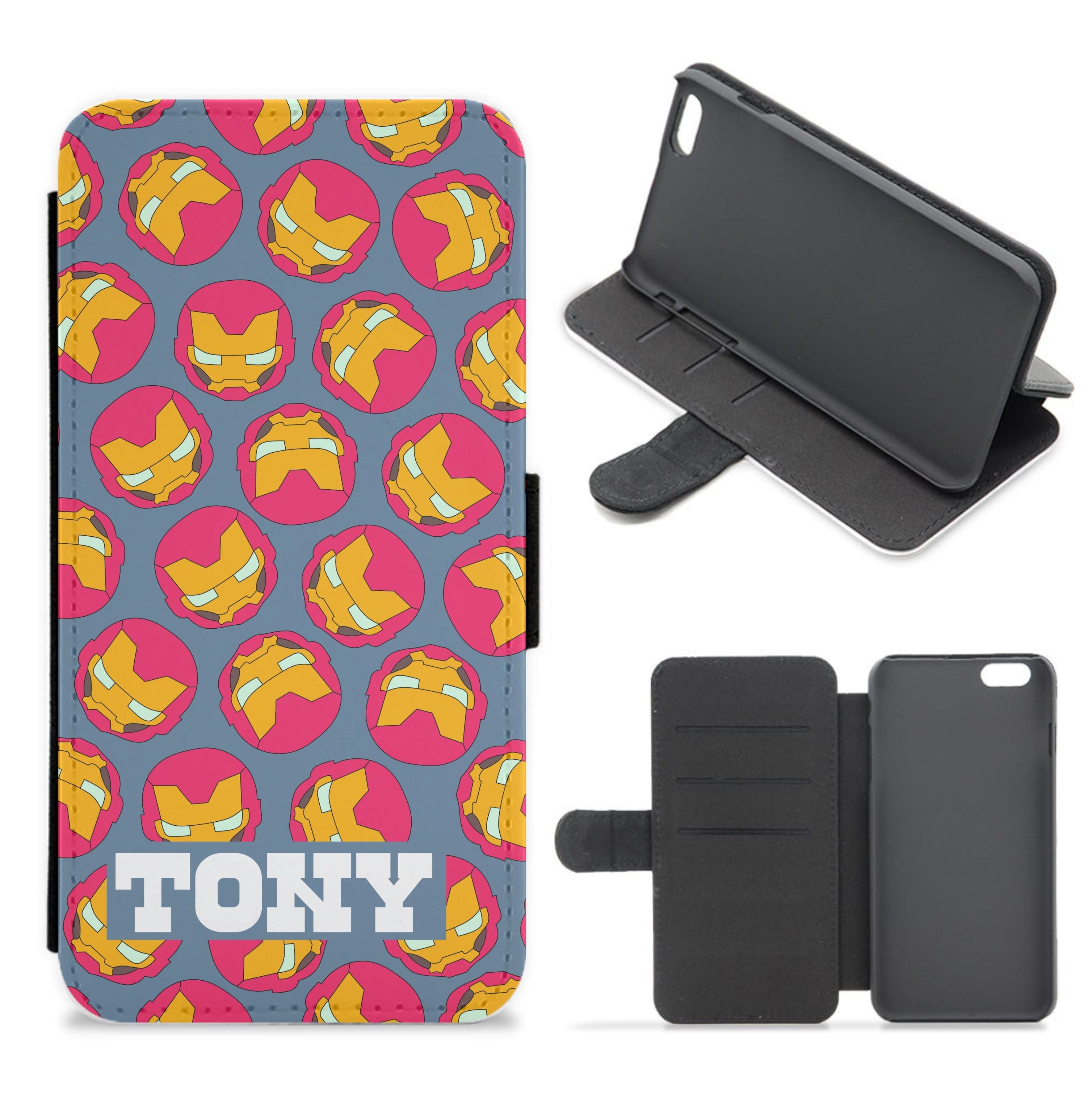 Iron Man - Personalised Superhero Comic Flip / Wallet Phone Case