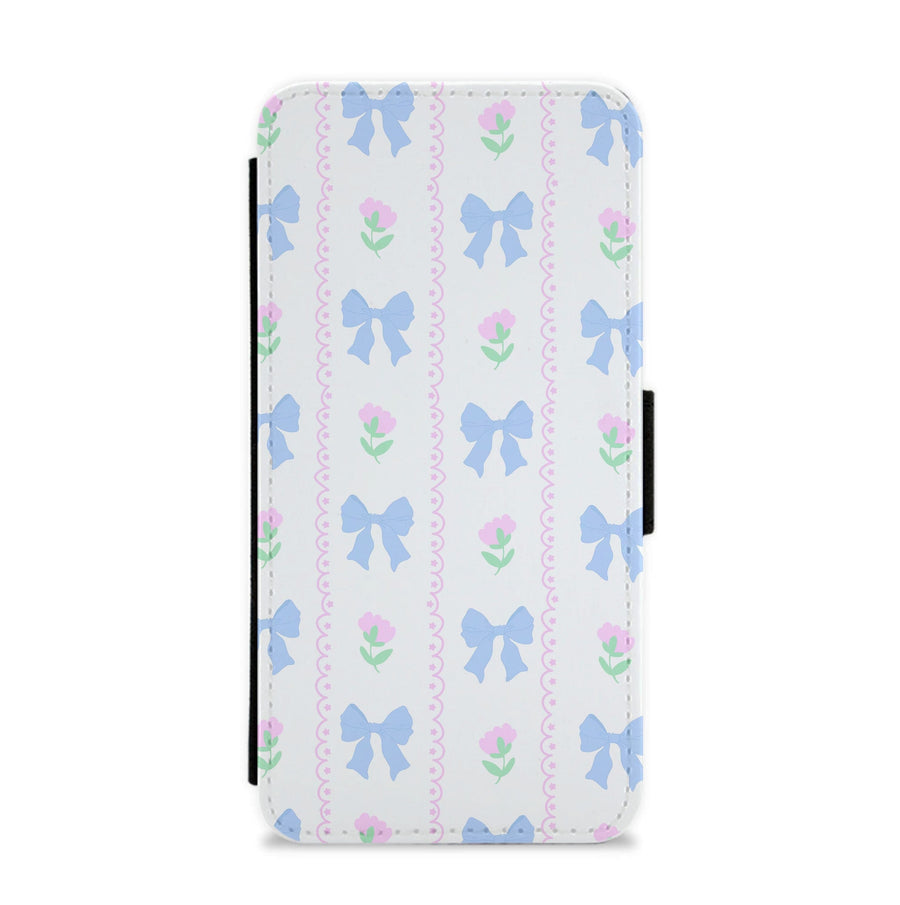 Pink Bows Pattern - Clean Girl Aesthetic Flip / Wallet Phone Case