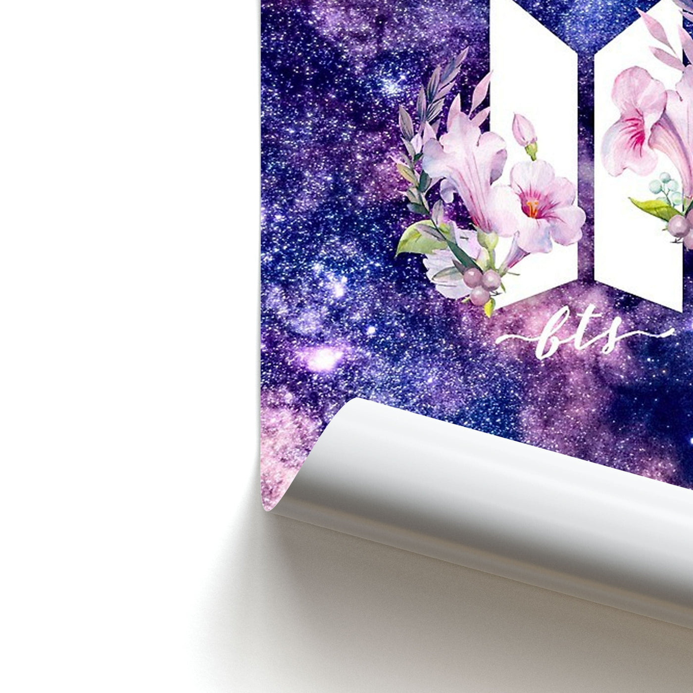 Galaxy Floral BTS Logo Poster