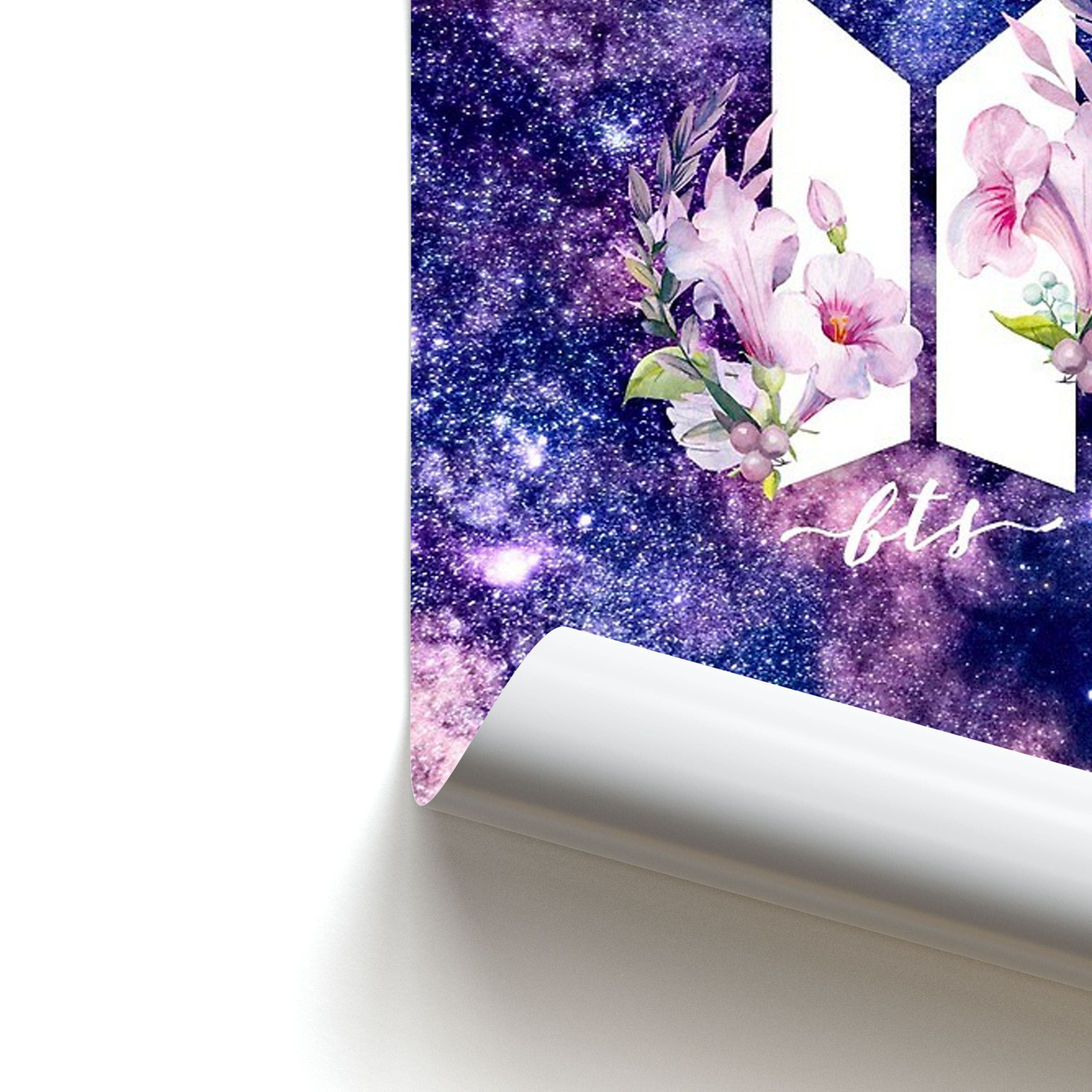 Galaxy Floral K-Pop Band Logo Poster