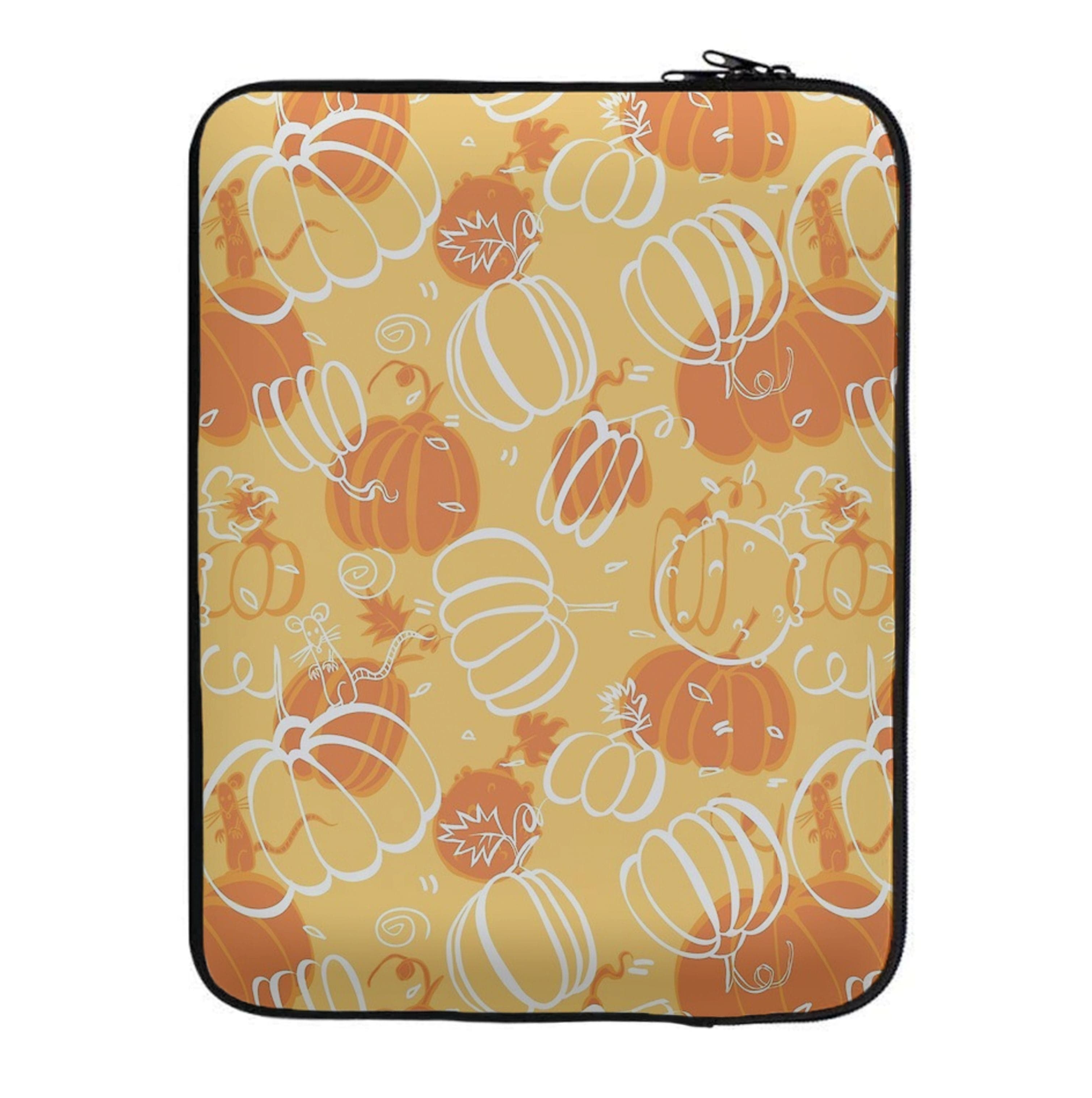 Drawn Pumpkin Pattern Laptop Sleeve