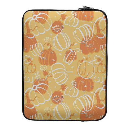 Drawn Pumpkin Pattern Laptop Sleeve