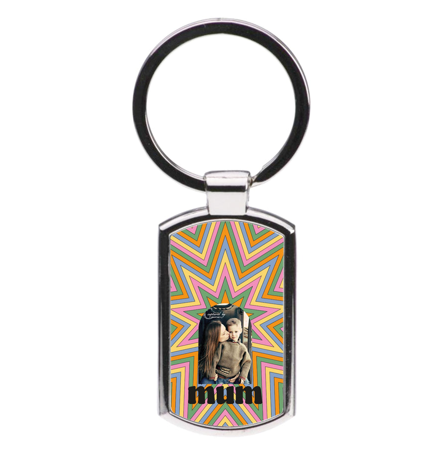 Retro Pattern - Personalised Mother's Day Luxury Keyring