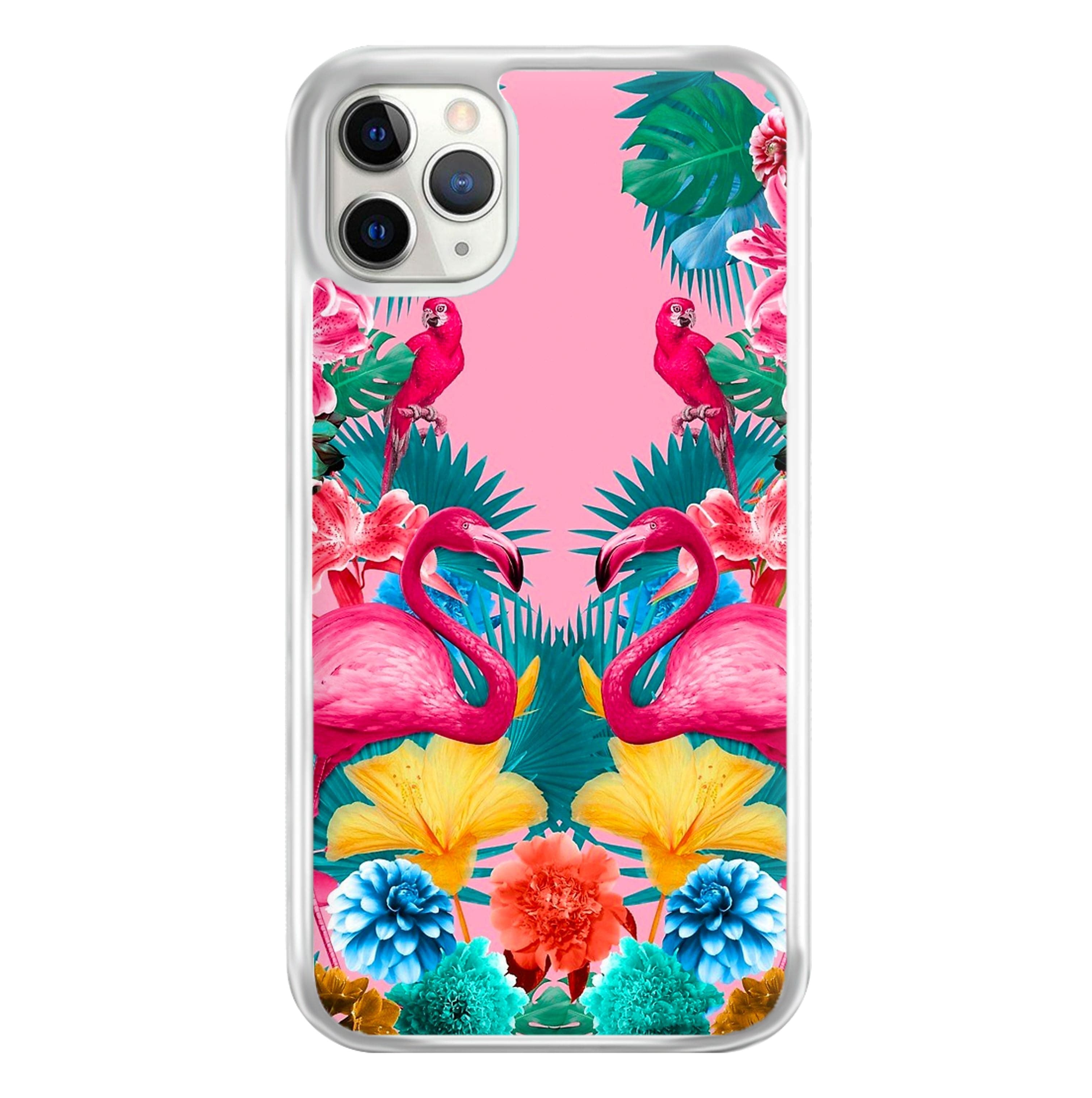 Flamingo and Tropical garden Phone Case