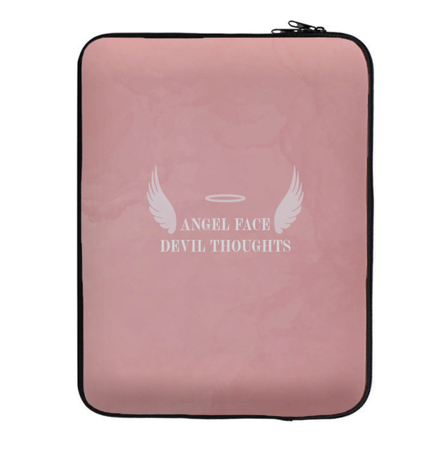 Angel Face Devil Thoughts Laptop Sleeve