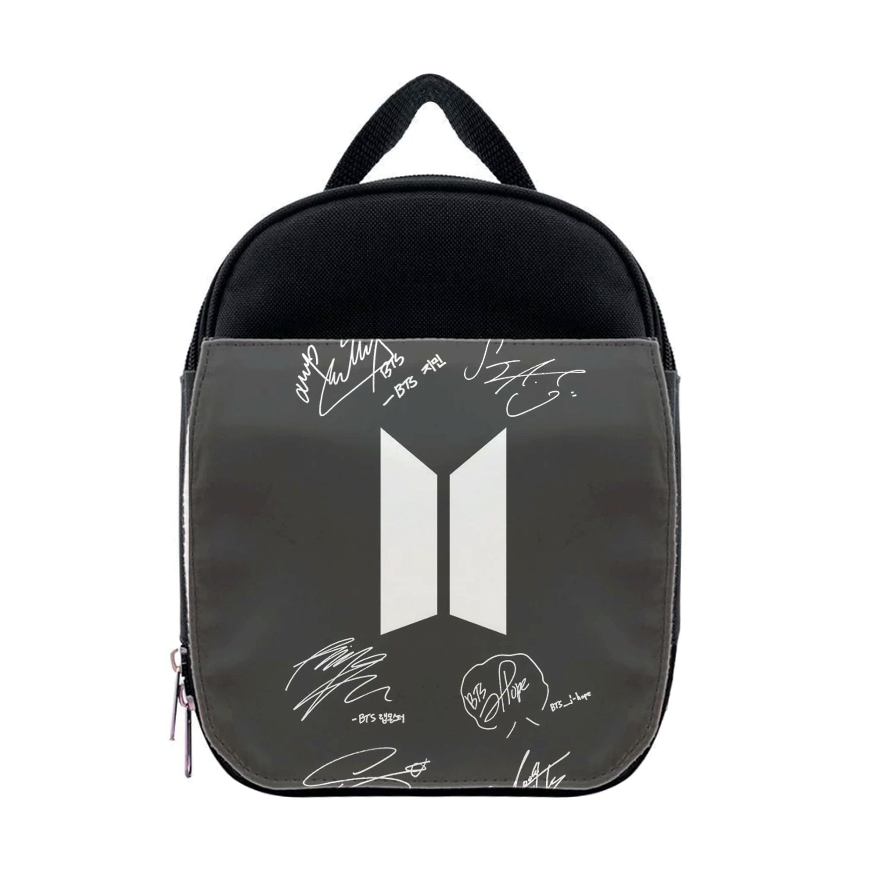 Black K-Pop Band Logo and Signatures Lunchbox