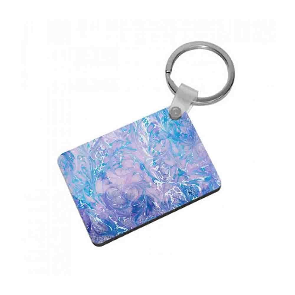 Sea Blue Swirly Marble Keyring - Fun Cases