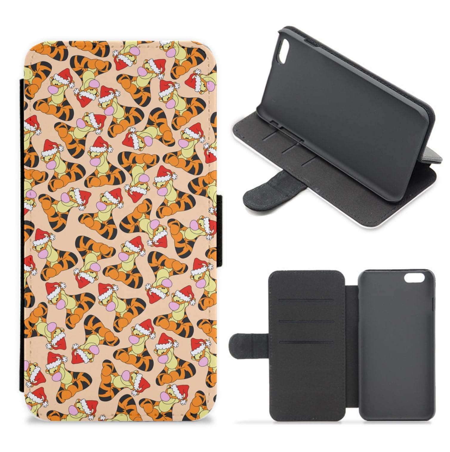 Tiger Pattern Christmas Flip / Wallet Phone Case