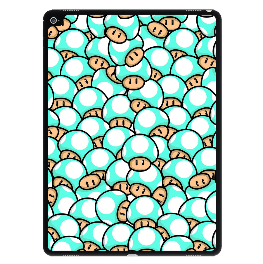Mushroom Pattern - Light Blue iPad Case