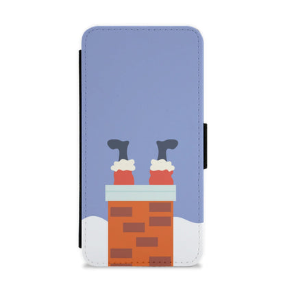 Santa Stuck In A Chimney - Christmas Flip / Wallet Phone Case