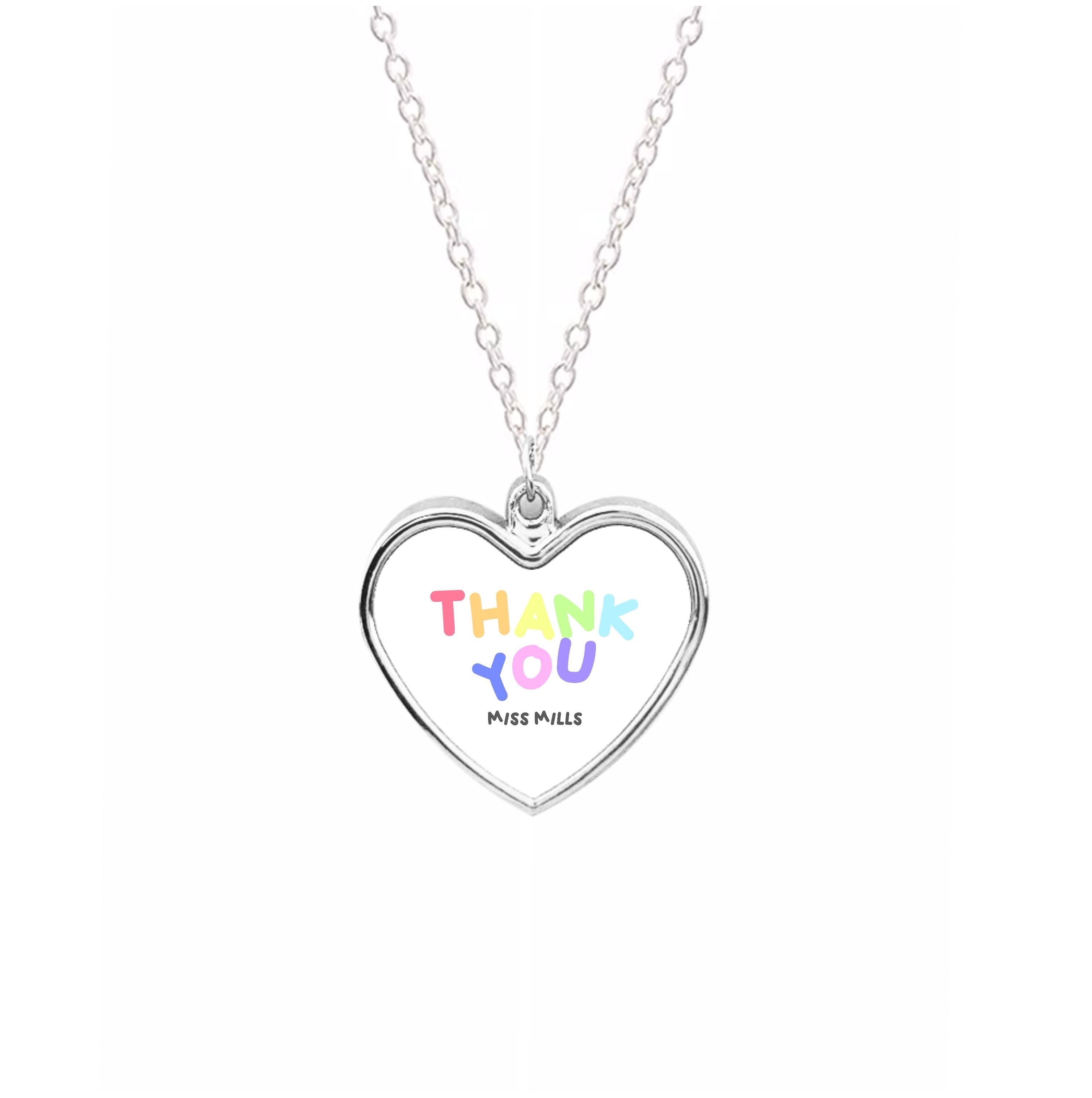 Thank You - Personalised Teachers Gift Necklace