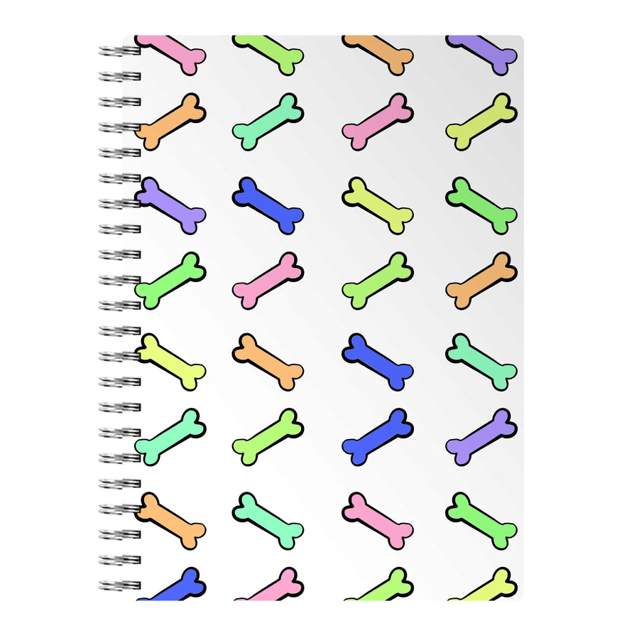 Multi colour bones - Dog Patterns Notebook