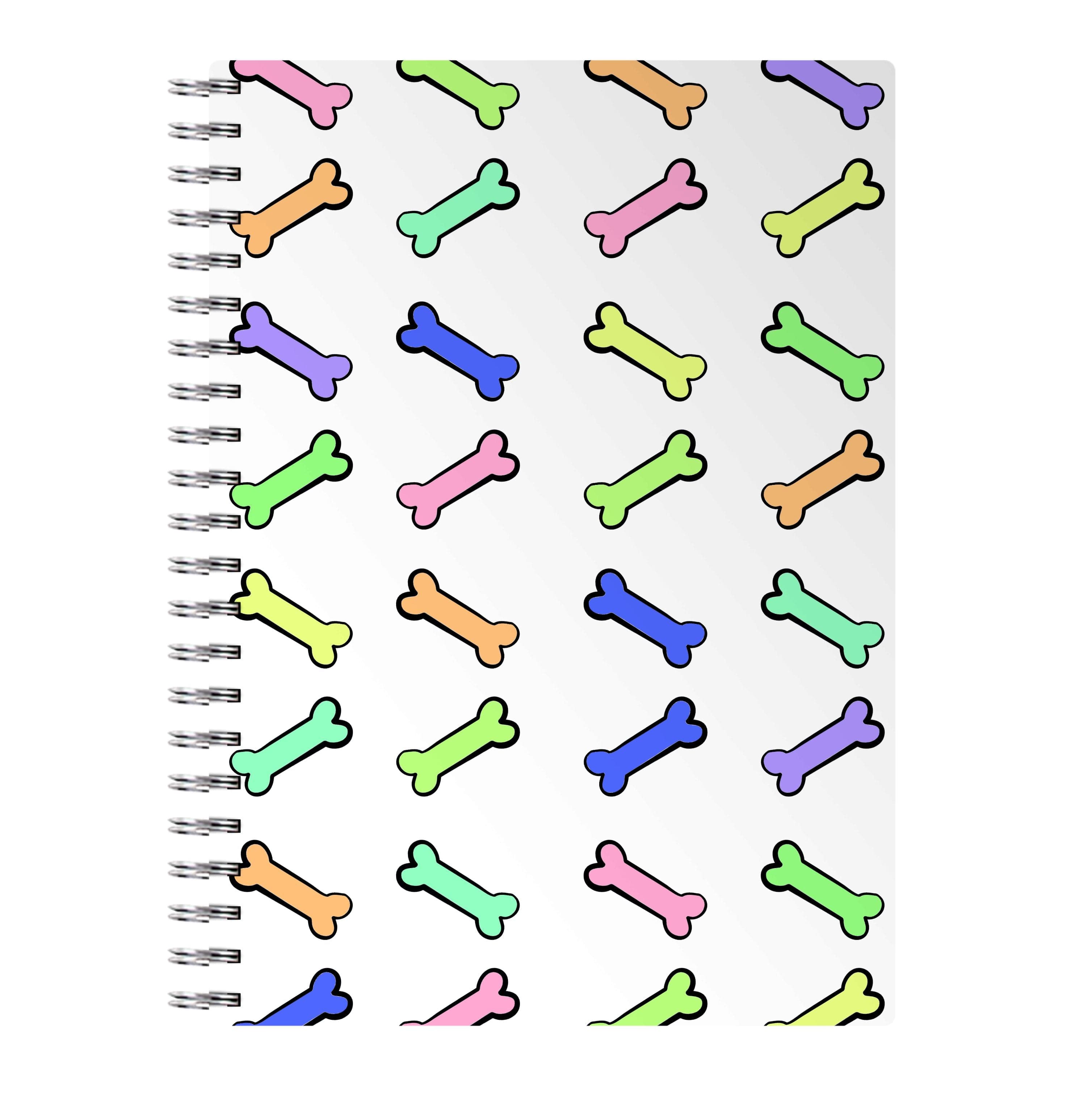 Multi colour bones - Dog Patterns Notebook