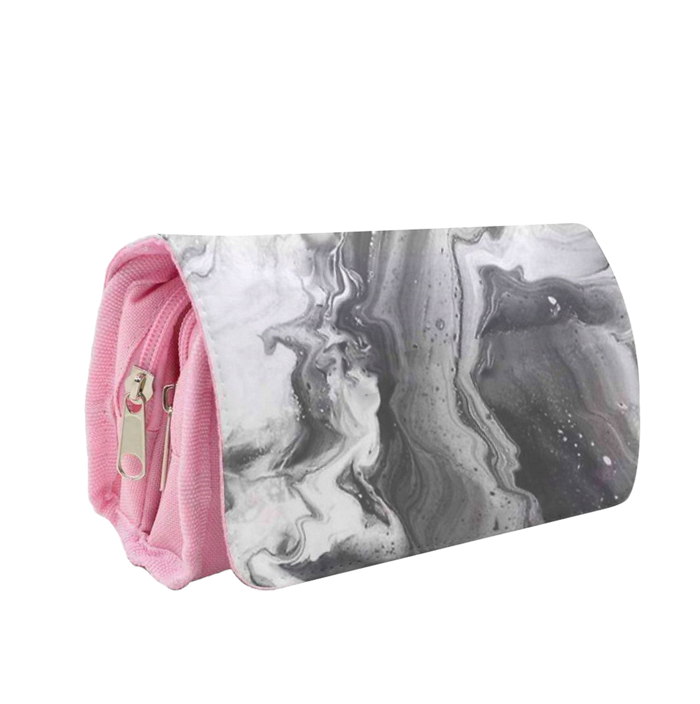 Black and White Leaking Marble Pencil Case
