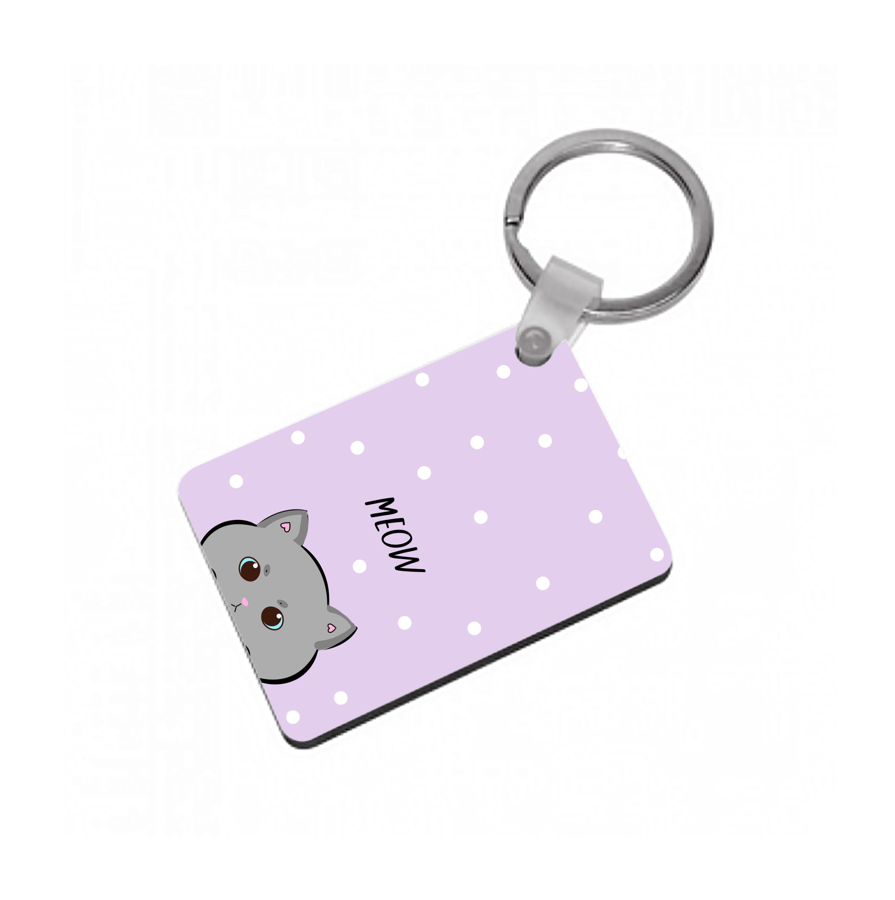 Grey Kitty - Cats Keyring