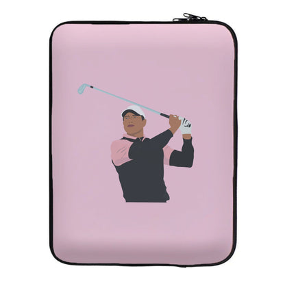 Tiger hitting a iron - Golf Laptop Sleeve