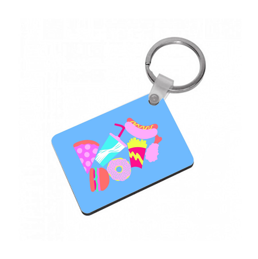All The Foods - Fast Food Patterns Keyring