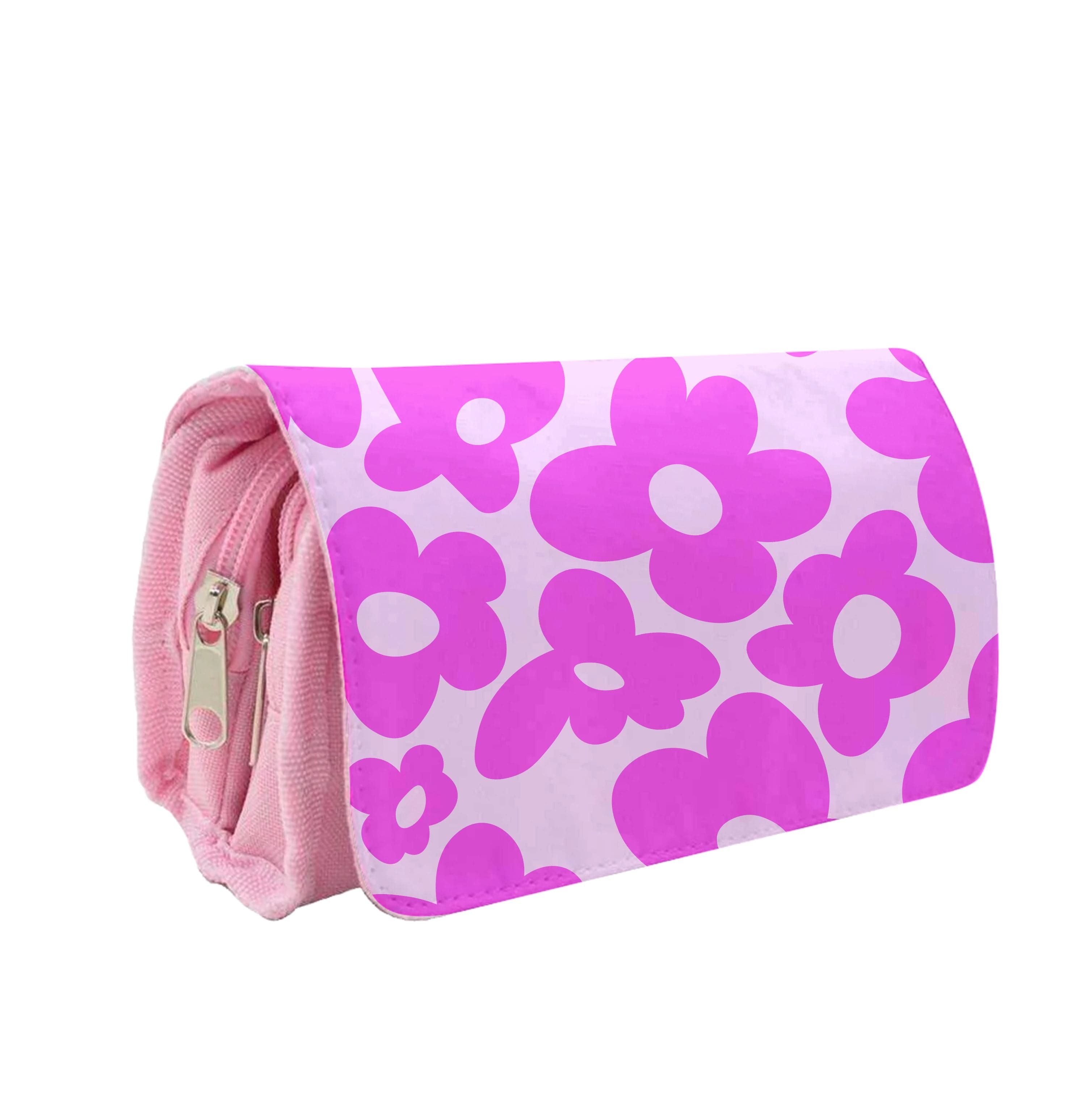 Pink Flowers - Trippy Patterns Pencil Case