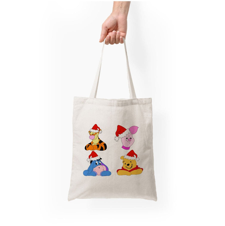 Pooh, Tigger, Eeyore And Piglet Pattern - Disney Christmas Tote Bag
