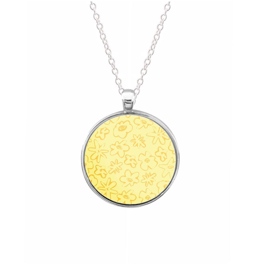 Yellow And Orange - Floral Patterns Necklace