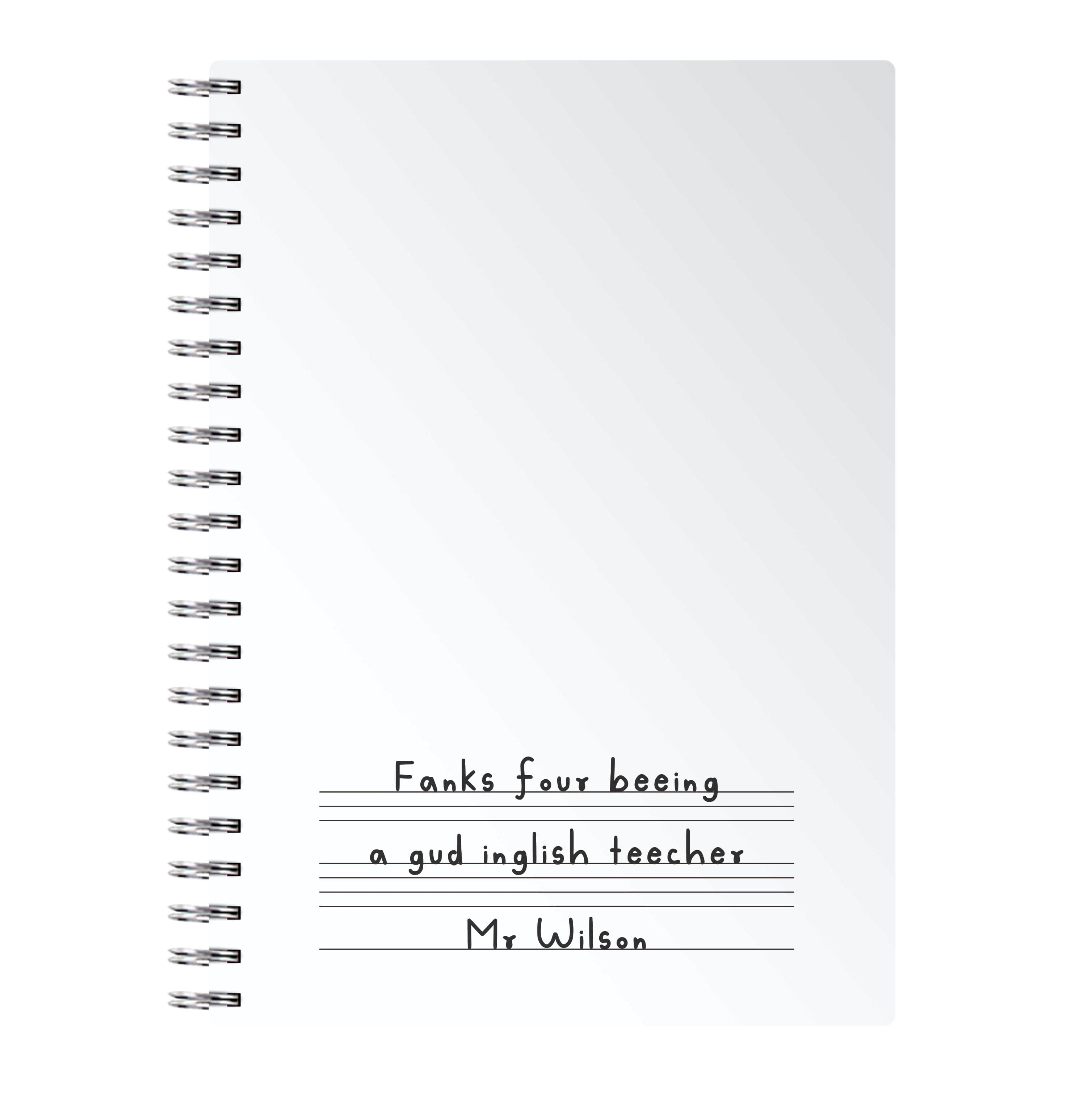 English Teacher - Personalised Teachers Gift Notebook