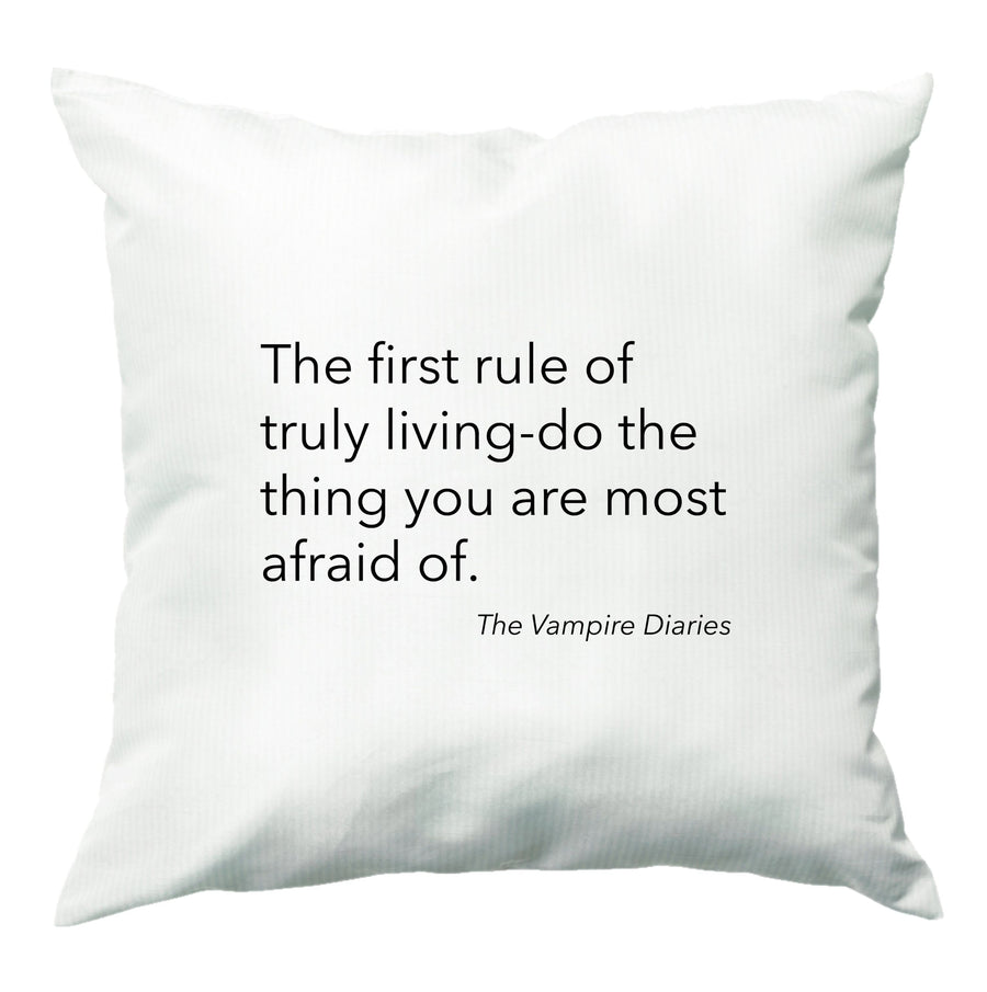 The First Rule Of Truly Living - Vampire Diaries Cushion
