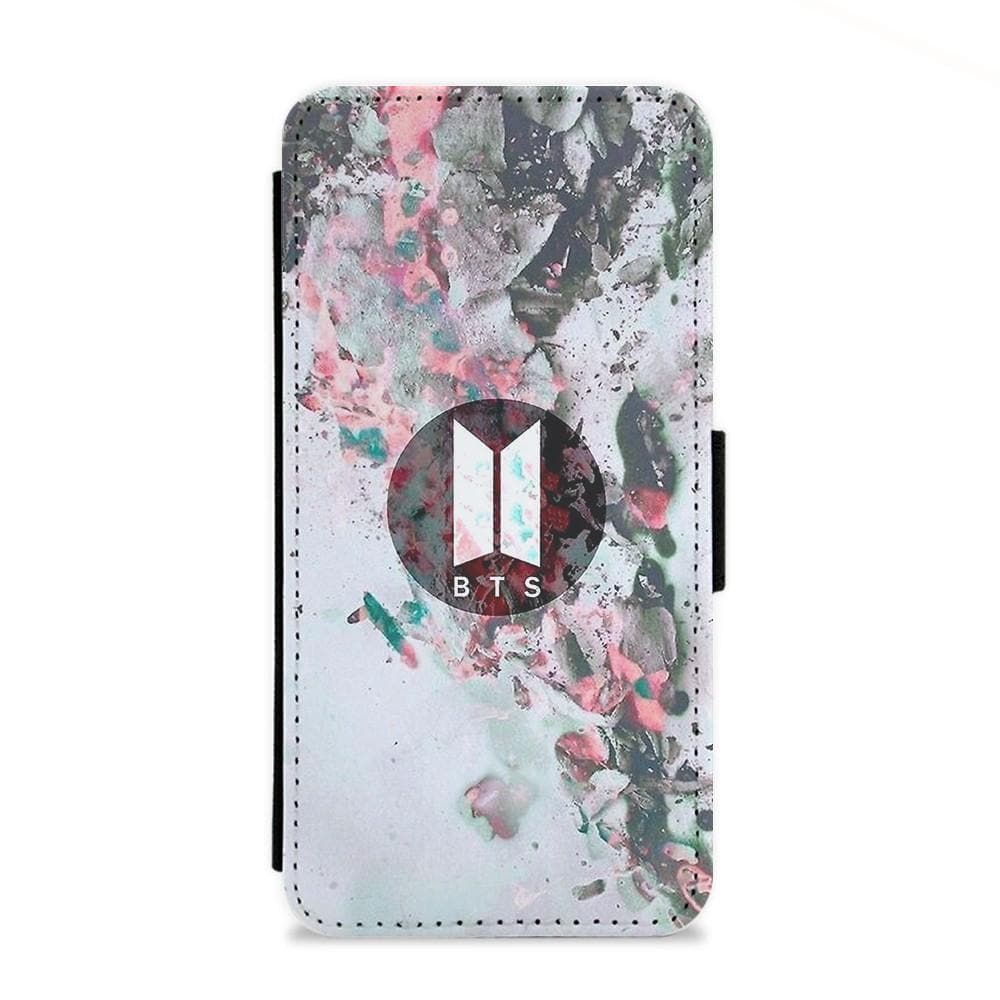 BTS Marble Logo Flip Wallet Phone Case - Fun Cases