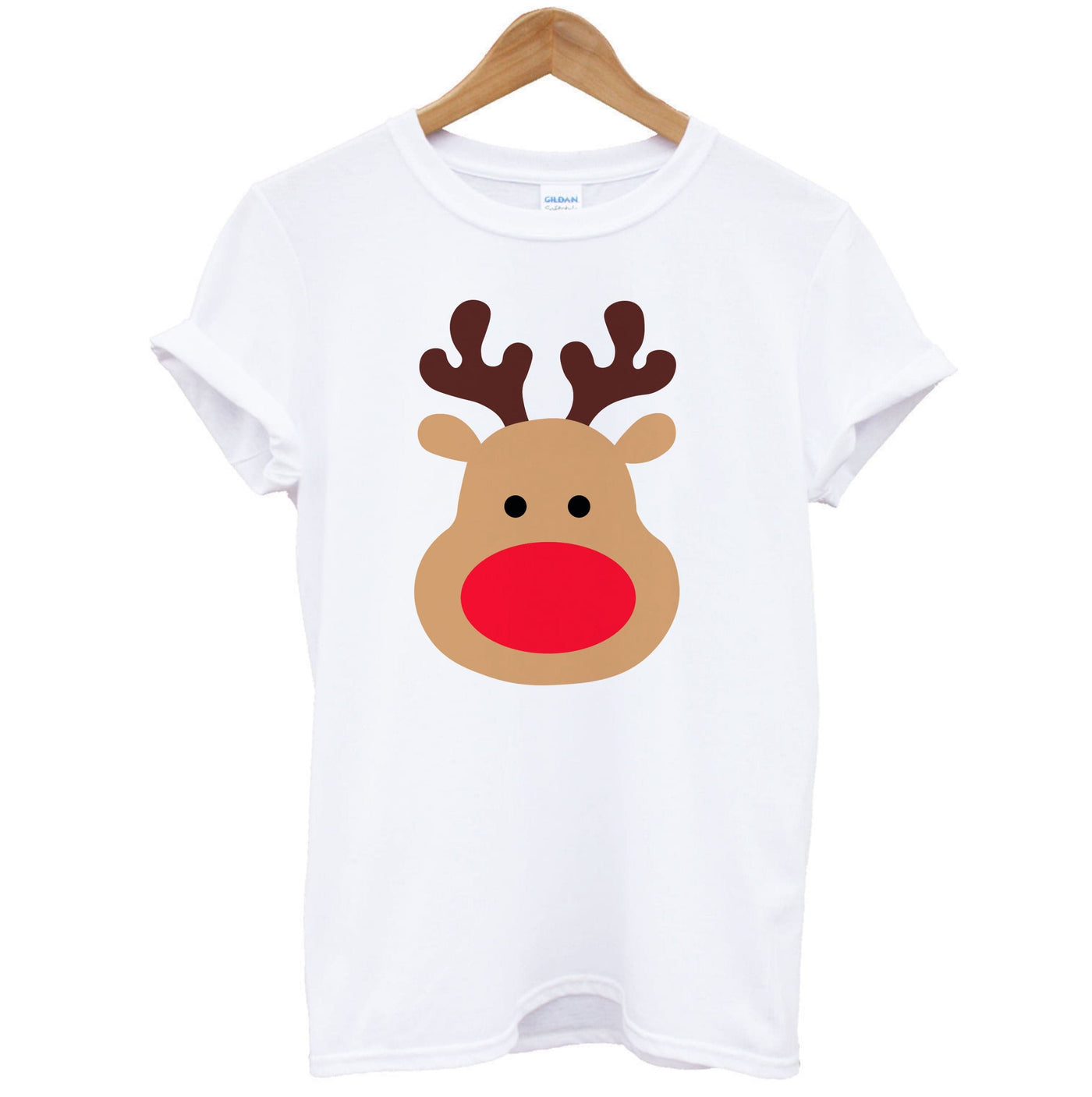 Rudolph Face - Christmas T-Shirt