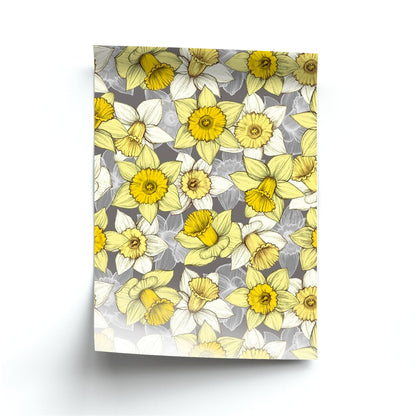 Daffodil Daze - Spring Pattern Poster