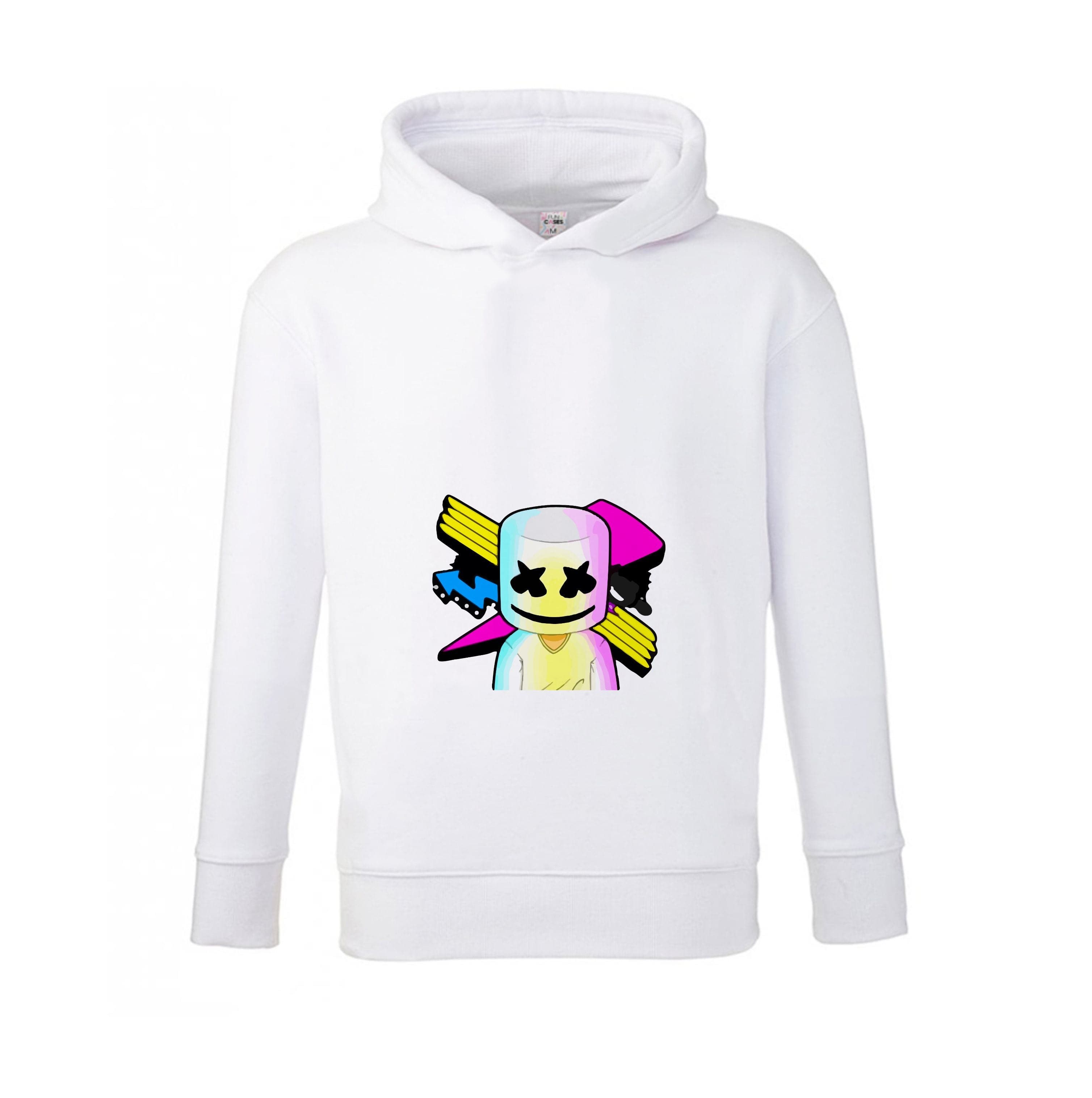 Neon Logo White Helmet DJ Kids Hoodie