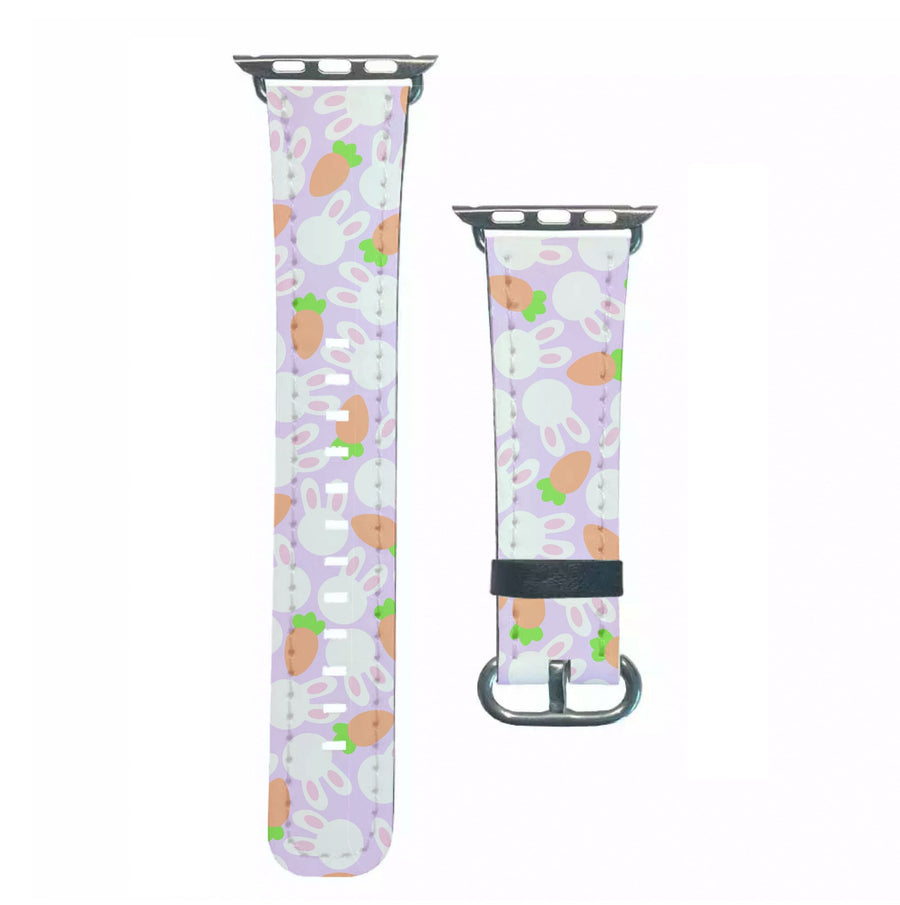 Rabbits And Carrots - Easter Patterns Apple Watch Strap