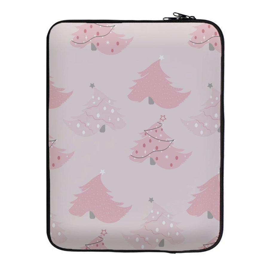 Pink Christmas Tree Pattern Laptop Sleeve