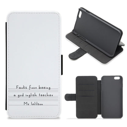 English Teacher - Personalised Teachers Gift Flip / Wallet Phone Case