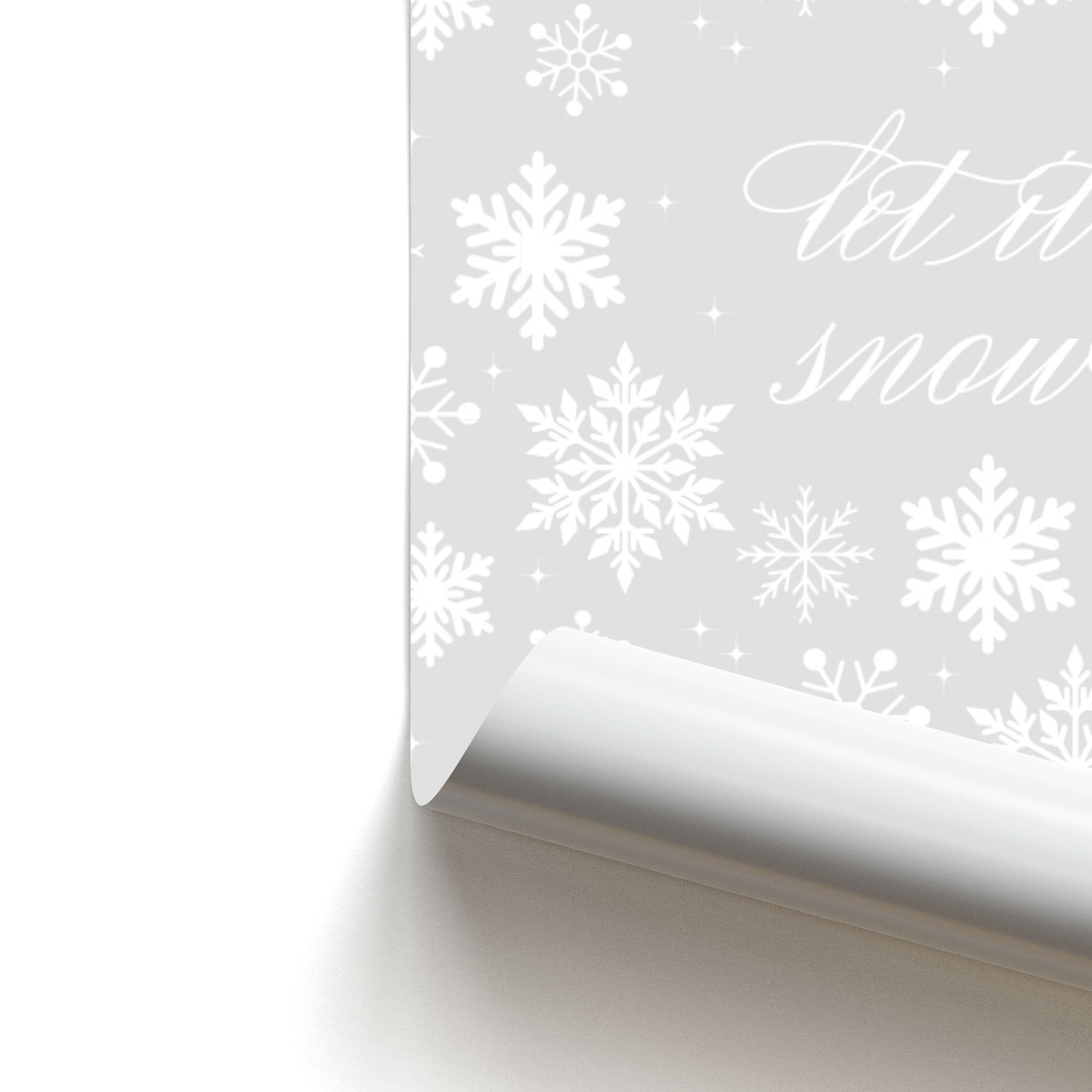 Let It Snow Christmas Pattern Poster