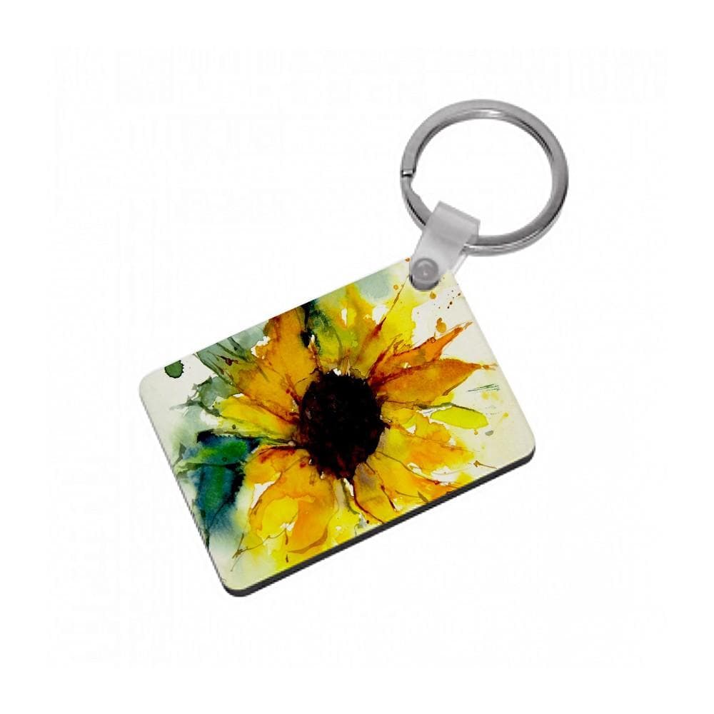 Watercolour Sunflower Keyring - Fun Cases