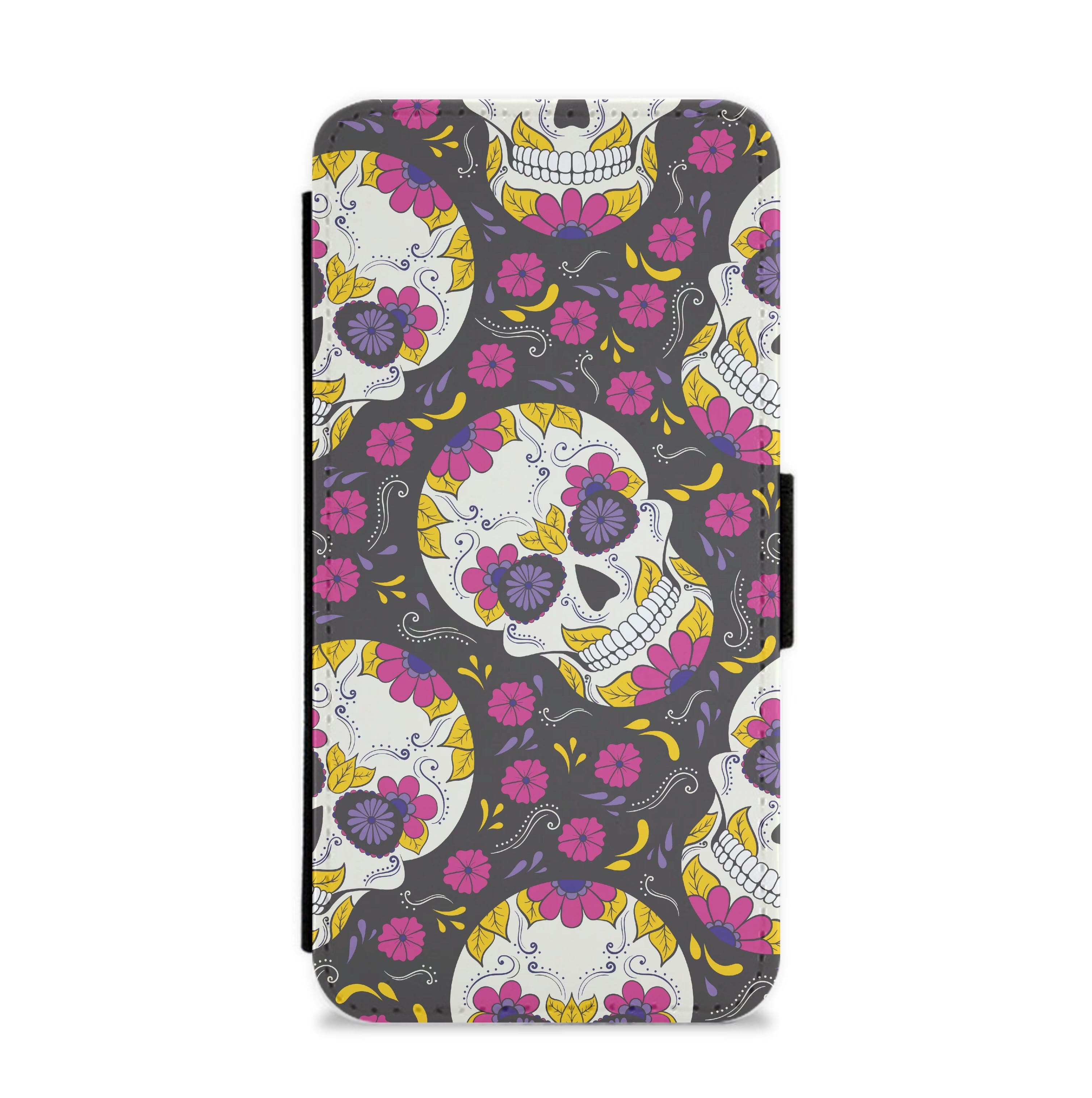 Calavera Pattern - Halloween Flip / Wallet Phone Case