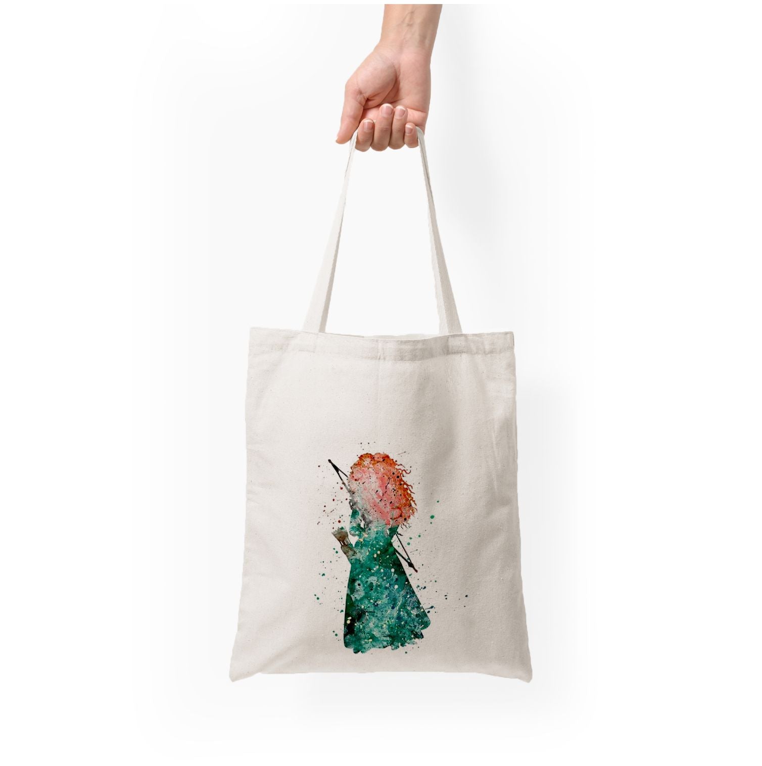 Watercolour Princess Merida Brave Fairytale Tote Bag