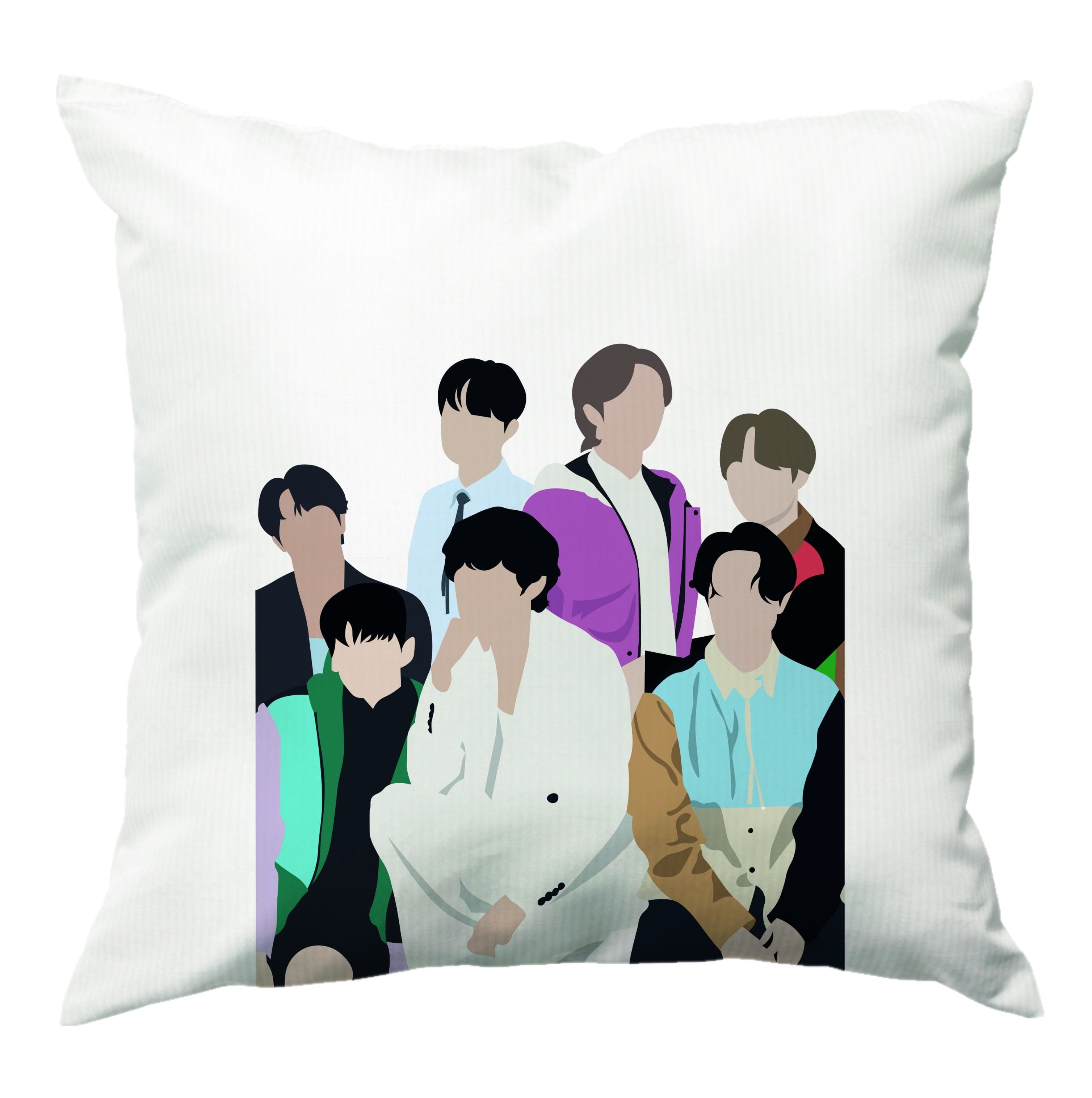 Blue K-Pop Band Members Cushion