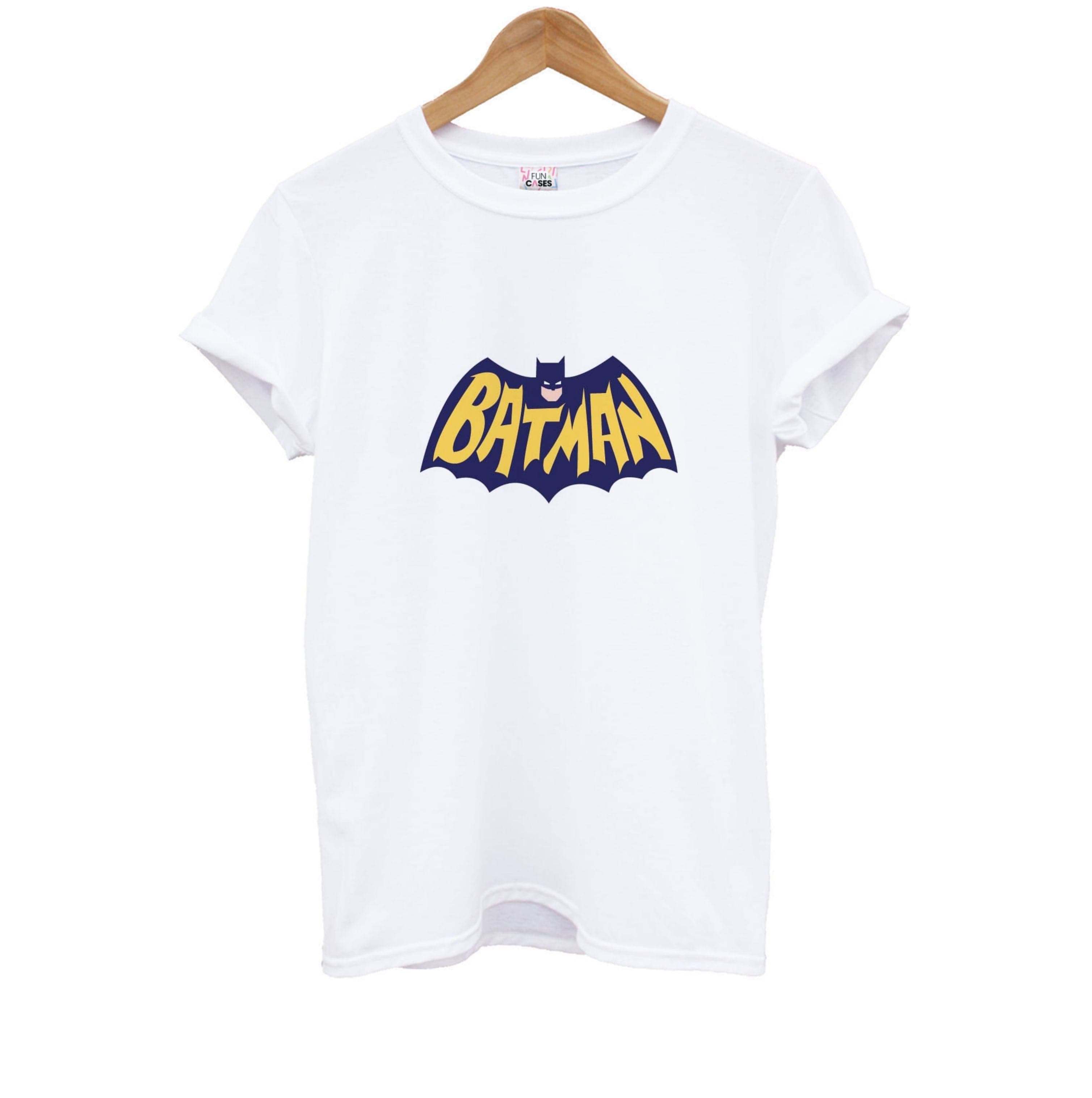 Bat Superhero Purple Logo Kids T-Shirt